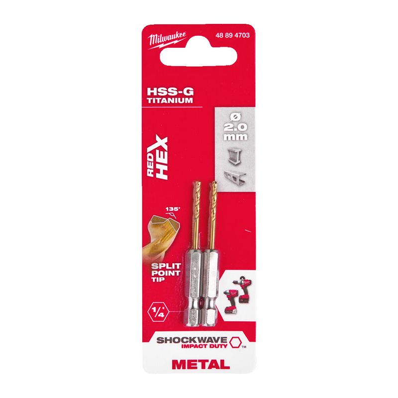 Wiertło metal hex shw hss-g tin 2mm