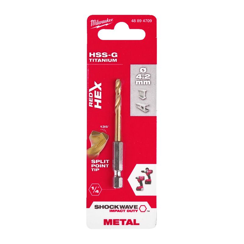 Wiertło metal hex shw hss-g tin 4,2mm