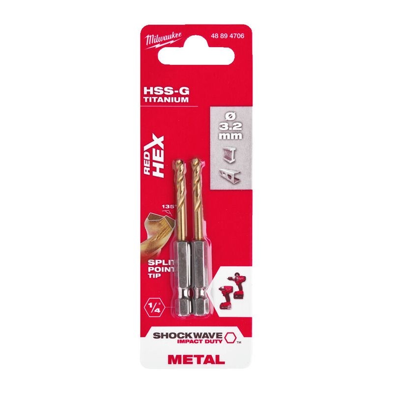 Wiertło metal hex shw hss-g tin 3,2mm